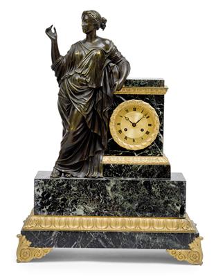 A large Historism Period marble mantelpiece clock - Umění a starožitnosti