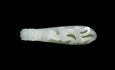 Jade Gürtelhaken, China, Qing Dynastie - Uhren, Metallarbeiten, Asiatika, Vintage, Fayencen, Skulpturen, Volkskunst