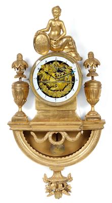 A neoclassical cartel clock with automaton - Orologi, arte asiatica, vintage, metalli lavorati, fayence, arte popolare, sculture