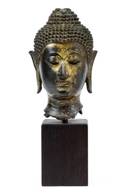A bronze head of Buddha, Thailand, 17th/18th cent. - Clocks, Asian Art, Vintage, Metalwork, Faience, Folk Art, Sculpture