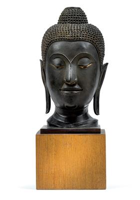 Kopf des Buddha, Thailand, 17./18. Jh. - Uhren, Metallarbeiten, Asiatika, Vintage, Fayencen, Skulpturen, Volkskunst
