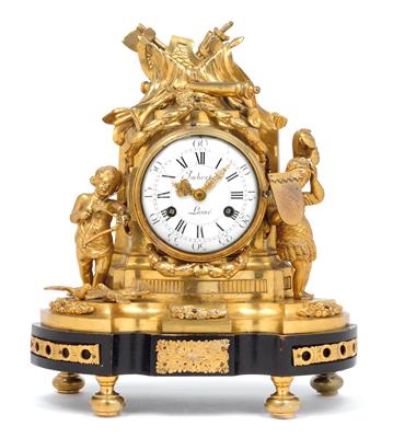 A Louis XVI bronze mantelpiece clock "War and Peace" - Clocks, Asian Art, Vintage, Metalwork, Faience, Folk Art, Sculpture