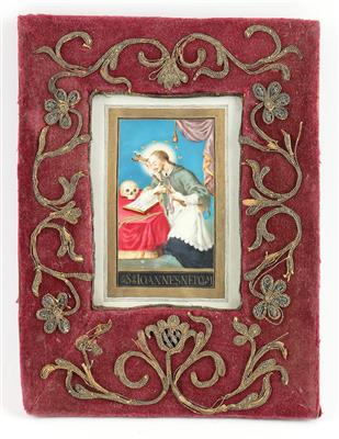 A parchment image, St. John Nepomuk, - Umění a starožitnosti