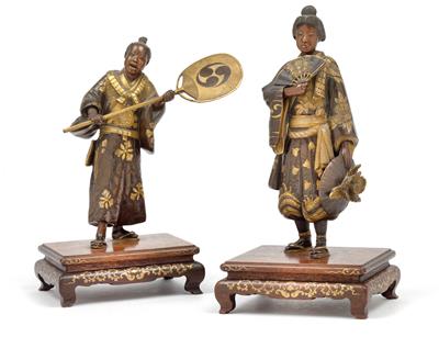A pair of bronze figures, Japan, Meiji Period, late 19th cent., signed Miyao zo - Umění a starožitnosti
