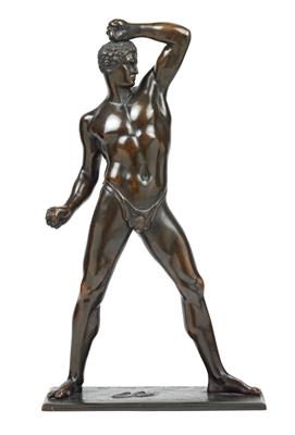 A figure of an athlete in the manner of antiquity, - Clocks, Asian Art, Metalwork, Faience, Folk Art, Sculpture