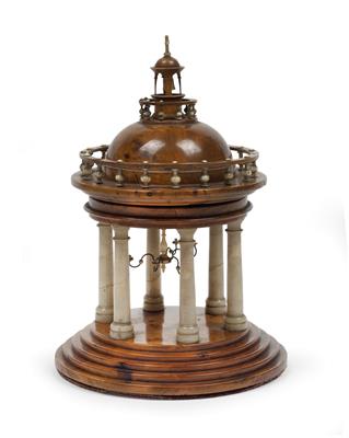 A Biedermeier pin cushion in the shape of a temple, - Orologi, arte asiatica, metalli lavorati, fayence, arte popolare, sculture