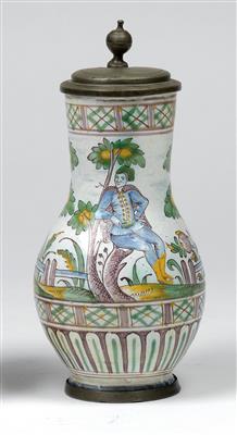 A pear-shaped jug, Lower Austria late 18th cent. - Clocks, Asian Art, Metalwork, Faience, Folk Art, Sculpture