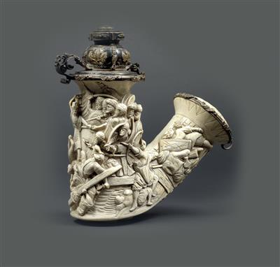 A large pipe bowl, - Clocks, Asian Art, Metalwork, Faience, Folk Art, Sculpture