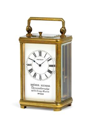 A small patent travel clock from Vienna - Clocks, Asian Art, Metalwork, Faience, Folk Art, Sculpture