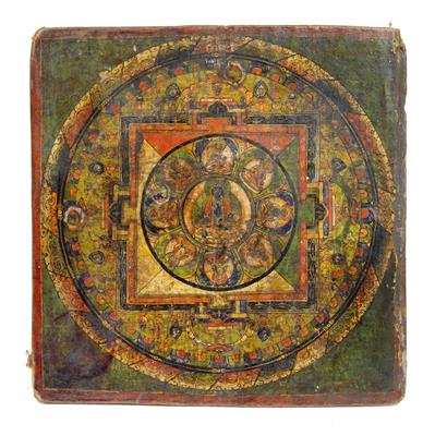 Mandala des Bhaisajaguru(?), Tibet, 19. Jh. - Uhren, Metallarbeiten, Asiatika, Fayencen, Skulpturen, Volkskunst