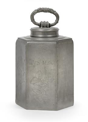 A screw-top bottle from Austria, - Clocks, Asian Art, Metalwork, Faience, Folk Art, Sculpture
