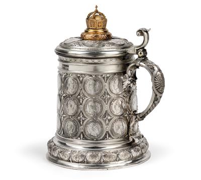 A lidded coin tankard from Berlin, - Antiquariato