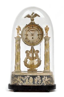 A Biedermeier anniversary clock with musical mechanism - Starožitnosti