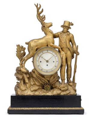 A Biedermeier mantelpiece clock "Erzherzog Johann", with musical mechanism, - Starožitnosti