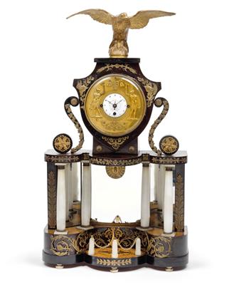 Biedermeier Kommodenuhr mit Jacquemart - Antiquitäten