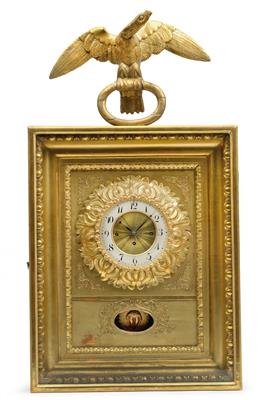 A Biedermeier frame clock with eagle finial - Antiques