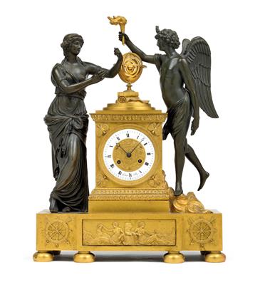 An Empire ormolu bronze mantelpiece clock - Starožitnosti