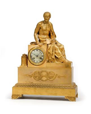 A large Charles X. ormolu mantelpiece clock - "Aristoteles" - Antiques