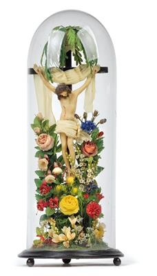 A large wax figure under cover, Christ on the Cross, - Starožitnosti