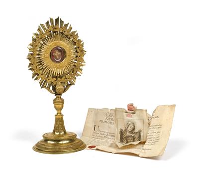 A reliquary of a particle of the cross, - Antiques