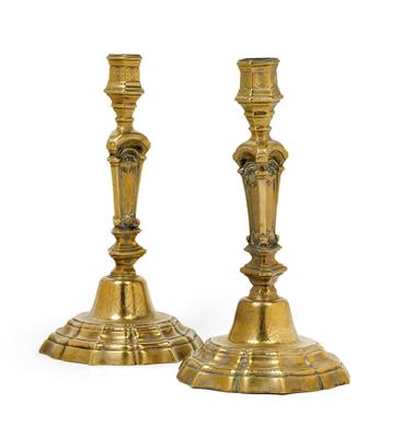 A pair of baroque candelabras, - Starožitnosti