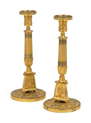 A pair of candelabras, - Starožitnosti