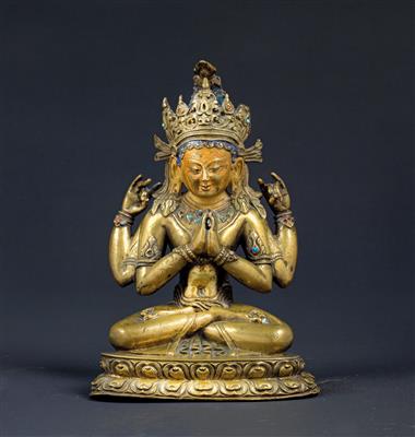 Shadakshari Lokeshvara, Tibet, 14th/15th cent. - Antiquariato