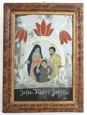 A mirror reverse glass picture, Transubstantiation, Silesia, - Antiquariato