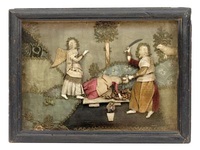 An unusual monastery work, Sacrifice of Isaac, - Antiques