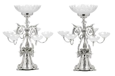 A pair of tall centrepieces, - Antiques