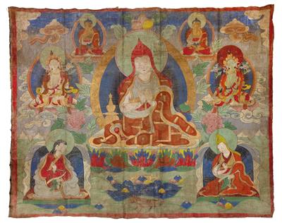 Thangka "Der indische Gelehrte Atisha Dipamkara", Tibet, Amdo 19. Jh. - Antiquitäten