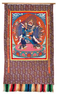 A thangka (gos-thang) depicting ‘Yamantaka’ (Vajrabhairava), Tibet, early 20th cent. - Umění a starožitnosti