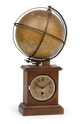 A travel clock with globe - Antiques