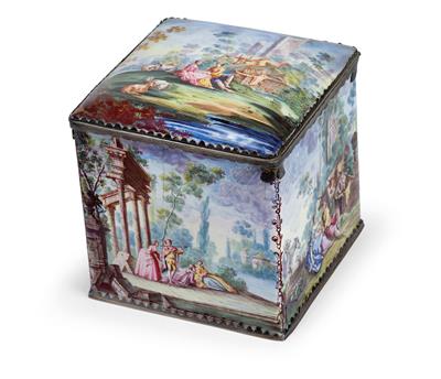 An enamel box and cover, - Antiquariato