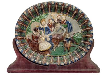 An oval footed dish, in the style of Bernard Palissy, France, 17th cent. - Antiques