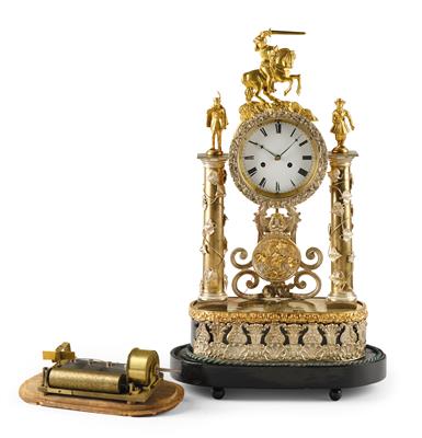 A Biedermeier Anniversary Clock with Musical Mechanism - Antiques (Clocks, Asian Art, Metalwork, Faience, Folk Art, Sculpture)