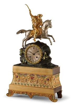 A Bronze Mantel Clock with Equestrian - Starožitnosti