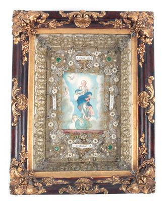 A Devotional Folk-Art Image of Mary Immaculate, - Antiques (Clocks, Asian Art, Metalwork, Faience, Folk Art, Sculpture)