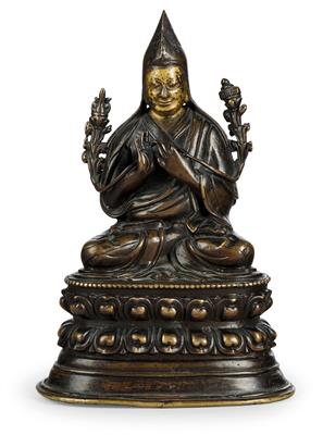 A Figure of Tsongkhapa, Tibeto-Chinese, 18th century - Antiquariato