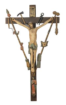 A Folk-Art Crucifix with Instruments of Suffering, - Starožitnosti