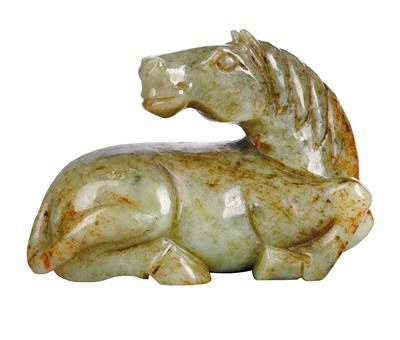 Liegendes Pferd, China - Antiquitäten (Uhren, Metallarbeiten, Asiatika, Fayencen, Skulpturen, Textilien, Volkskunst)