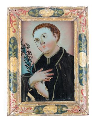 A Reverse Glass Painting, St. Ignatius, - Starožitnosti
