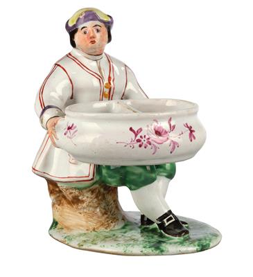 A Seated Man with Salt Cellar, Holitsch c. 1760-75 - Antiquariato