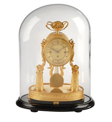 A Small Empire Bronze Clock from Vienna - Antiques (Clocks, Asian Art, Metalwork, Faience, Folk Art, Sculpture)