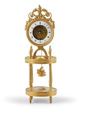 Kleine Empire Bronze Tischuhr - Antiquitäten (Uhren, Metallarbeiten, Asiatika, Fayencen, Skulpturen, Textilien, Volkskunst)