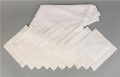 A Table Cloth with 10 Napkins, - Antiquariato