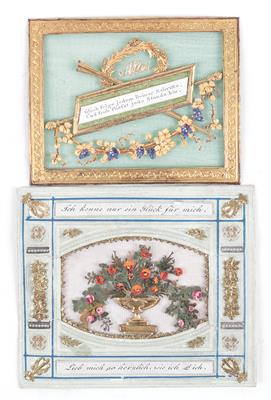 Two Biedermeier Greeting Cards, - Starožitnosti