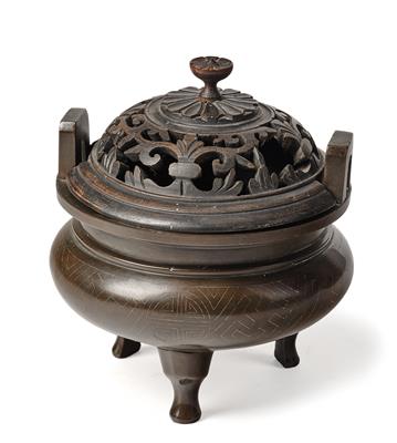 Bronze Weihrauchbrenner, China, Shisou Marke, 18./19. Jh., - Asiatika, Antiquitäten und Möbel - Teil 1