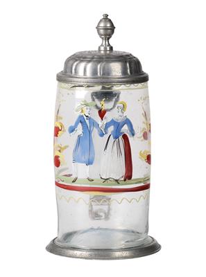 A Tankard with Amorous Couple, - Works of Art - Part 1