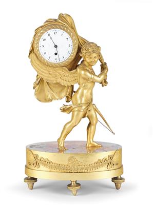 A Small Empire Ormolu Mantel Clock ‘Cupid’ - Works of Art - Part 1